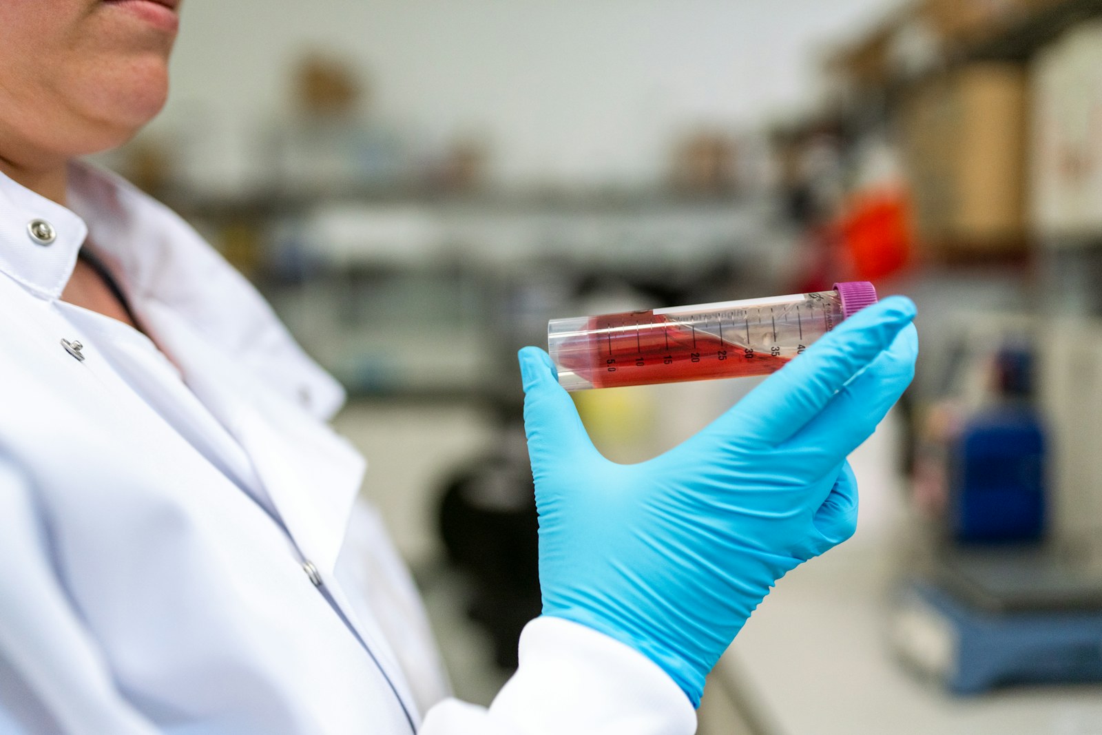 Bioprocess researcher working with laboratory separation equipment